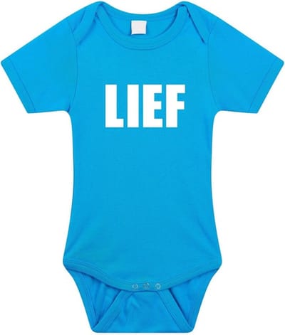 Lief tekst baby rompertje blauw jongens - Kraamcadeau - Babykleding 56
