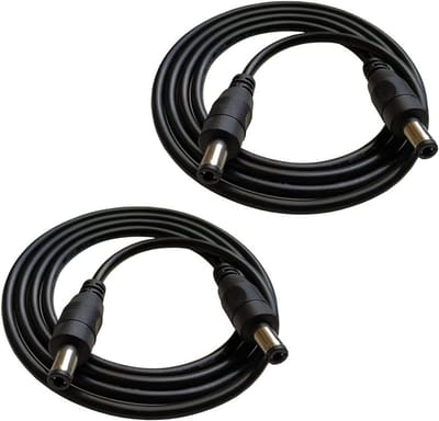 2 Stuks 0-24V 1m DC 5.5x2.1mm Verlengkabel voor CCTV Camera en LED Strip - Stroomkabel voor Beveiligingssystemen en Verlichting