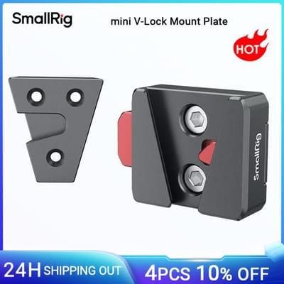 SmallRig Mini V-Lock montageset, V-mount batterijplaat, snelsluitset met 1/4"-20 schroefdraadgaten - MD2801B