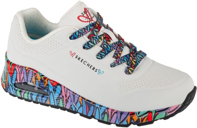 Skechers Uno - Ravaged Love, Vrouwen, Wit, Sneakers, maat: 36,5