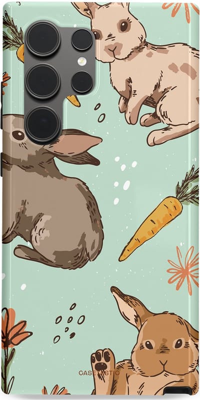 Casetastic Hoesje Geschikt voor Samsung S24 Ultra - Stijlvolle Beschermende Duo-layer Case - Hop hop knappel