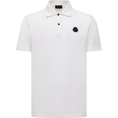 Moncler Logo Korte Mouw Knopen Polo Shirt Heren tops K20918A0001989A16031 XL white