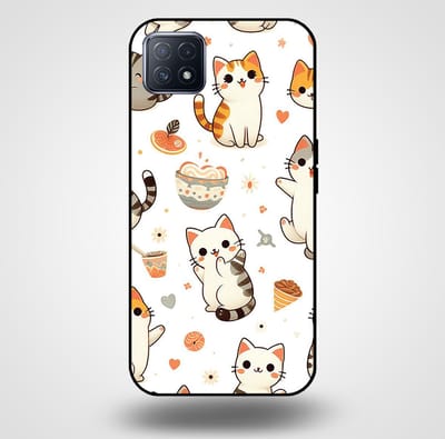 Smartphonica Telefoonhoesje voor OPPO A53 5G / A72 5G / A73 5G met katten opdruk - TPU backcover case katten design geschikt voor Oppo A53 5G;Oppo A72 5G;Oppo A73 5G