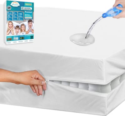 Luxe Waterdichte Matrashoes Met Rits - Matrasvernieuwer 140 x 200 cm - Anti Bedbug - Allergie, Huisstofmijt en Antibacteriële - 100% Waterdichte en Bedwantsbestendige Matrasbeschermer Molton - Ritssluiting - Dikte 15 cm 140x200 cm