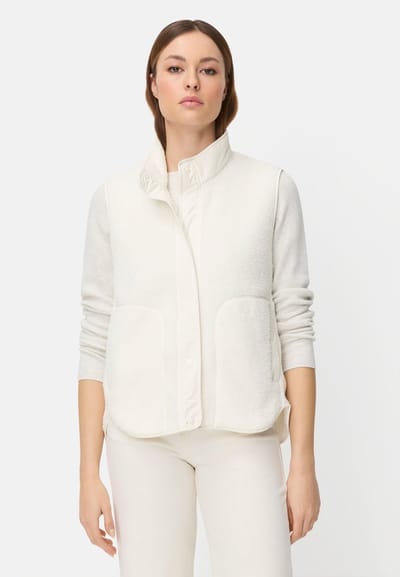 camel active Teddyvest met opstaande kraag - Maat womenswear-34 - Melkwit