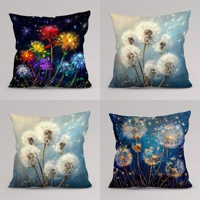 Nordisch paardenbloem patroon Dubbelzijdig Bedrukte kussensloop Korte pluche Geschikt voor woonkamer slaapkamers banken sierkussenhoes 35x35cm