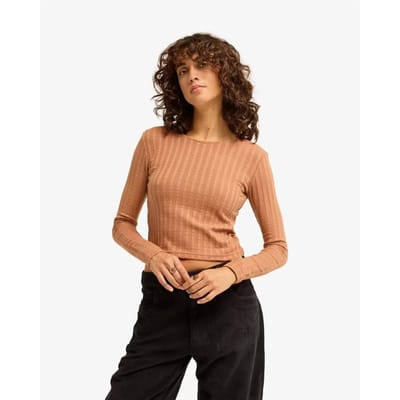 Billabong Way Out Knit T-shirt Met Lange Mouwen Bruin M Vrouw