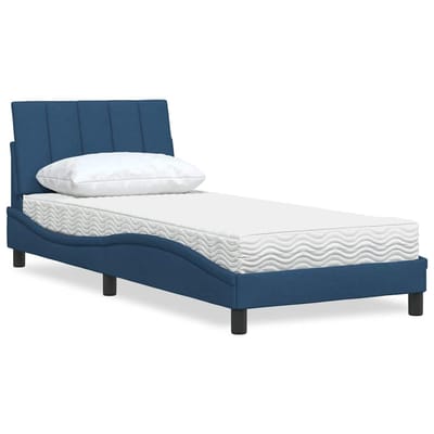 vidaXL - Bed - met - matras - "Hanko" - stof - blauw - 80x200 - cm