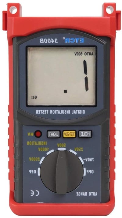 Isolatietester - Weerstandsmeter - Elektrisch testen - 2500V hoogspanning - 218mm - Grijs