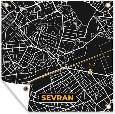 Tuin poster Stadskaart - Frankrijk - Plattegrond - Kaart - Sevran - 200x200 cm - Tuindoek