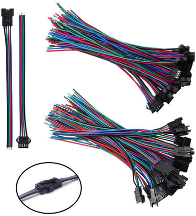 20 Paar JST SM 4 Pin Male naar Female EL Draad Kabel Plug, 150mm Adapter voor LED Verlichting en Elektrische Verbindingen