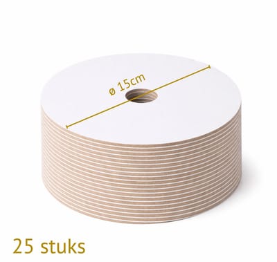 Bakdozen.nl Taartkarton 15 cm (6 inch) met Centraal Gat - Stapeltaart Onderplaat - Wit - 25 Stuks