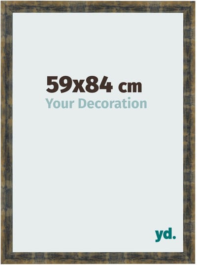 Your Decoration - Fotolijst 59x84 cm - MDF - Blauw Goud Gemeleerd - Pisa