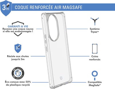 Force Case, Hoesje geschikt voor Honor 200 Pro - AIR Versterkt Tryax System 3M, Transparant