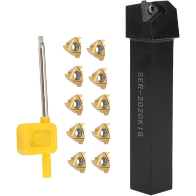 10 stuks 16ER AG60 Wisselplaat SER2020K16 CNC Draaibank Draaigereedschapshouder Boorstang+1 stuks Sleutel