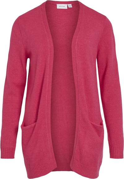 Vila Vest Viril Open L/s Knit Cardigan - Noos 14044041 Jazzy/dark Melange Dames Maat - M