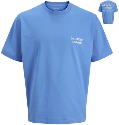 Jack & Jones Norrebro Typo Backprint Crew T-shirt Heren (plussize) - Maat XXL