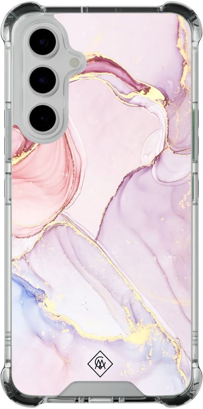 Casimoda® hoesje - Geschikt voor Samsung Galaxy A54 - Marmer roze paars - Shockproof case - Extra sterk - TPU/polycarbonaat - Paars, Transparant