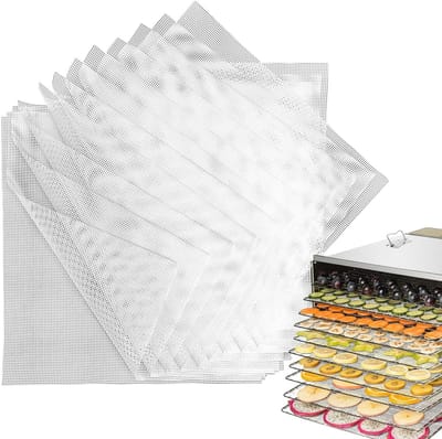QTTVBTNA – 11 siliconen dehydrator vellen - voor voedsel drogen - herbruikbare stoomboot mesh mat - niet-stick fruit dehydrator matten - vierkante