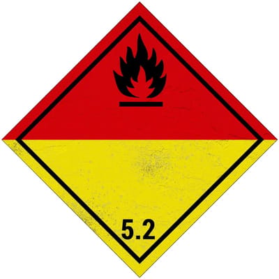 ADR klasse 5.2 organische peroxiden bord | Sign Again materiaal | 10 x 10 cm