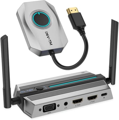 Draadloze HDMI Zender Ontvanger - Wireless Display Adapter - Presenteren op Afstand - 50 Meter Bereik - 4K30Hz - Zwart