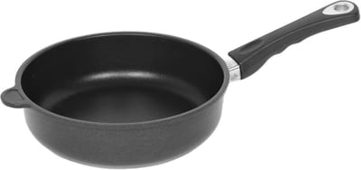 Gietijzeren pan - Koekenpan hoge rand - Koken en bakken - Handgegoten aluminium - Ø 26 cm - Zwart