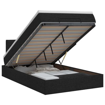 vidaXL - Ottoman - bed - met - matras - met - hoofdeinde - Zwart - 120 - x - 190 - cm - Stof