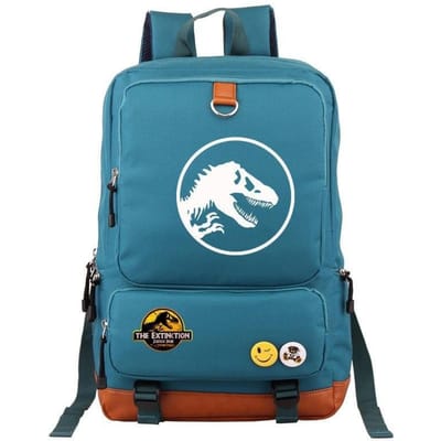 3-delige Schoolrugzakset voor Studenten Grote Capaciteit Oxford Stof Schooltas met Schouderband en Etui Jurassic world backpack hemelsblauwe kleur