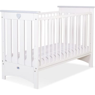 Houten Babybed 120X60Cm Lorenzo Iii Wit En Grijs, Met Bijtstrips