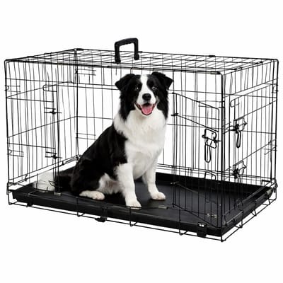 Flamingo Hondenbench L – Opvouwbare Hondenbench Auto – Hondenbench Draadkooi Mezo Zwart – 92x56x64 cm – Stevig & Praktisch