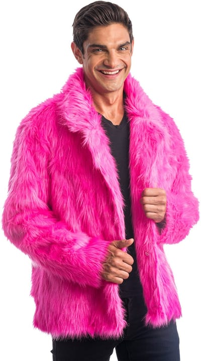 CHAKS - Roze bontjas voor volwassenen - S