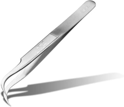 Wenkbrauw Tang - Volume Techniek - Wimperextensies Aanbrengen - Speciale Vorm - 120 mm - Zilver