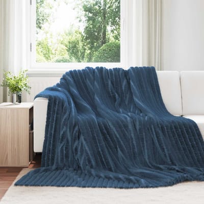 vidaXL - plaid - Marineblauw - 240 - x - 220 - cm - 1.36 - kg - Fleece
