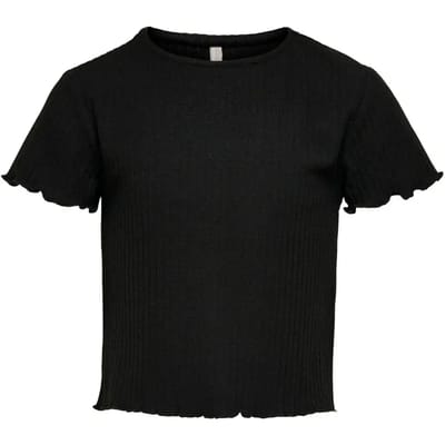 ONLY KOGNELLA S/S O-NECK TOP NOOS JRS Meisjes Top - Black