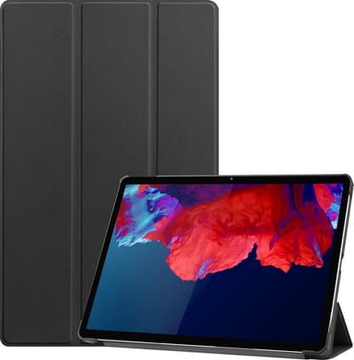 Hoesje Geschikt voor Lenovo Tab P11 Plus - Dun & Stevig - Trifold Bookcase - Hard Cover - Hardcover Book Case - Tablet Hoes - Zwart