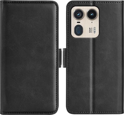 MobyDefend Hoesje - Geschikt voor Motorola Edge 50 Ultra - Luxe Wallet Book Case (Sluiting Zijkant) - Zwart