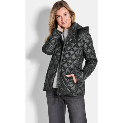 Gewatteerd jack met ruitmotief - antraciet - Gr. 38 van Goldner Fashion