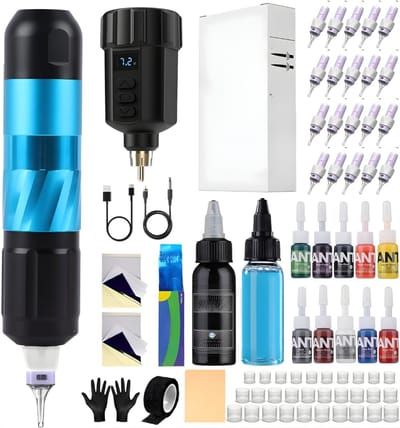 AHD® Tattoo Machines - Tattoo Set - Tattoo Machine - Blauw - 19cm x 16cm x 15cm
