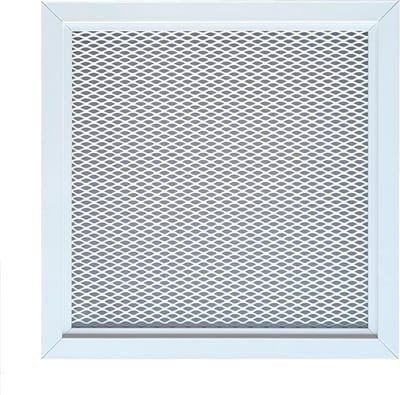 Ventilatierooster Aluminium - Luchtrooster Metaal - Luchtcirculatie Verbeteren - Hittebestendig tot 200°C - 25x25 cm - Wit RAL9016