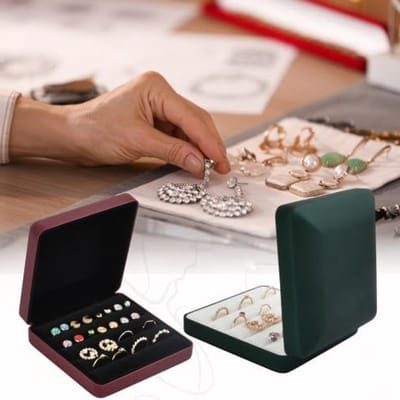 Sieraden Ring Organizer voor Thuis en Reizen - Blauwe Opbergdoos van PU Leer en Fluweel voor Ringen en Oorbellen, Perfect Cadeau voor Vrouwen en Meisjes