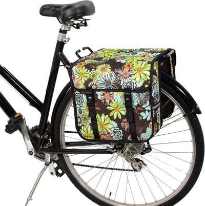 Dubbele Fietstas - Bagagedrager Tassen - Boodschappen Vervoeren - Waterafstotend Materiaal - 26 Liter - Groen