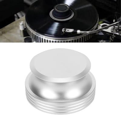 LP Draaitafel Stabilisator - Record Gewicht Klem - Geluid Verbeteren - Trillingsdempend Vilt - 80 x 40 mm - Zilver