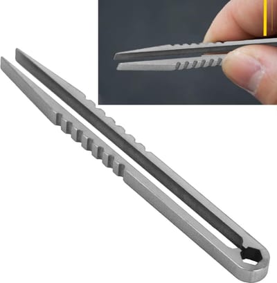 Precisie Pincet - Mini Gereedschap - Kleine Onderdelen Hanteren - Titanium Legering - 83mm Lengte - Metaal