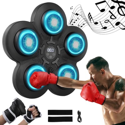 Muziek Boksmachine Muziek Elektronische Bokswanddoelwit Boksmachine met 5 Lichten en Bluetooth Sensor Hoge Kwaliteit Praktisch Dagelijks Gebruik zwart