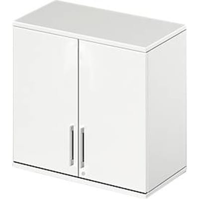 Schäfer Shop Genius Opzetkast TETRIS WOOD, 2 ordnerhoogten, B 800 mm, afsluitbaar, wit
