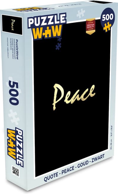 Puzzel Quote - Peace - Goud - Zwart - Legpuzzel - Puzzel 500 stukjes