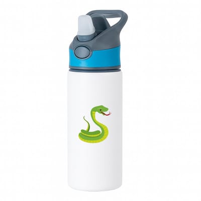 Hacebo® - Slangen waterfles met rietje blauw - Slang - Dieren liefhebbers - Reptielen - dierentuin - water fles - 650ML