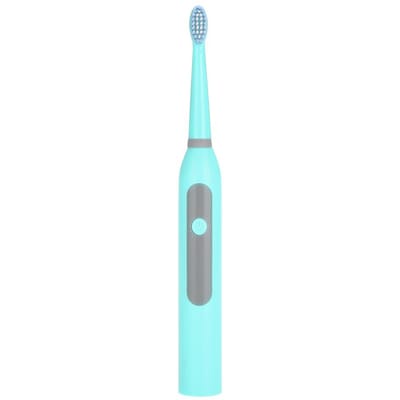 Brosse à Dents Électrique à Batterie Sonique Étanche Tête de Brosse de Rechange Outil de Nettoyage des Dents Bleu bleu