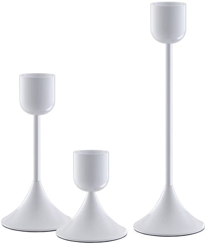 Dailygoods- Kandelaar Metalen Basis - Antislip - Stabiele Kandelaarhouders - Geschikt Voor Kaarsen Tot 2,2 cm - Set Van 3 - Roestvrij En Corrosiebestendig
