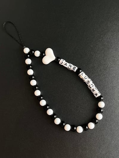Jane Lushka Phone Charm | White/Black - White/Black / One size